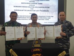 Korem 042/Gapu Bersama Lanal Palembang dan Polda Jambi  Sepakat Perkuat Sinergitas