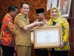 Bupati Musi Rawas Hj Ratna Machmud Terima Penghargaan Paritrana Award