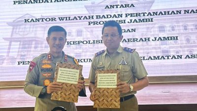 Penegakkan Hukum dan Penyelamatan Aset Polri, Polda Jambi Bangun Sinergi Dengan BPN Provinsi Jambi