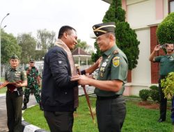 Danrem 044/Gapo Beserta PJU Kodam Sambut Kasdam II/Swj Brigjen TNI Aminton Manurung