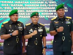 Pangdam II/Swj Pimpin Sertijab Kasdam dan Beberapa Pejabat Kodam