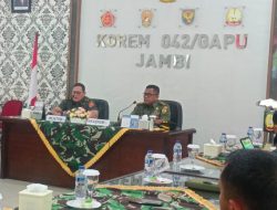 Kasrem 042/Gapu Terima Kunjungan Tim Puldata Sahli Bidang Ekkudag Panglima di Provinsi Jambi