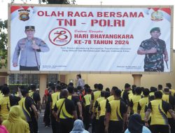 Sambut Hari Bhayangkara ke-78, Polda Jambi dan Korem 042/Gapu Laksanakan Olahraga Bersama 