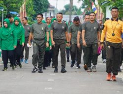 Pangdam II/Sriwijaya Laksanakan Olahraga Bersama di Mayonif 142/Ksatria Jaya