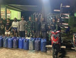 Satgas Yonif 122/TS Tangkap 3 WNA Pelaku Penyelundupan BBM Ilegal dan 2 Sepeda Motor Diwilayah Batas RI-PNG