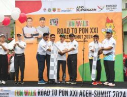 Menyala dan Semarak,  Kodam I/BB Meriahkan Fun Walk Road to PON XXI Aceh-Sumut 2024 Bersama Ribuan Warga