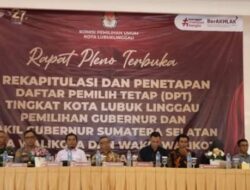 KPUD Lubuklinggau Rapat Pleno Terbuka Rekapitulasi dan Penetapan DPT Tingkat Kota Lubuk Linggau