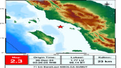 Pagi ini Kota SIBOLGA di Guncang Gempa Bumi Kedalaman 23 Km