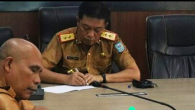 Sekda Ikuti Rakor Persiapan Pelantikan Kepala Daerah Terpilih Secara Zoom Meeting dari Kantor Bupati Merangin