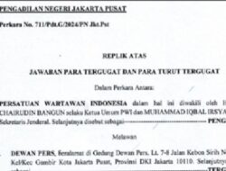 PWI: TEGAKKAN KEADILAN!DALAM KASUS GUGATAN KEPADA REGULATOR PERS