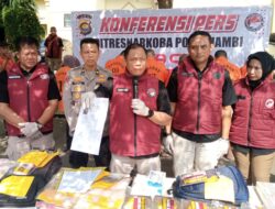 Sepanjang Bulan Juni 2025, Ditresnarkoba Polda Jambi Berhasil Sita 5,5 Kg dan 2.186 Butir Ekstasi dari Para Tersangka Jaringan Narkoba