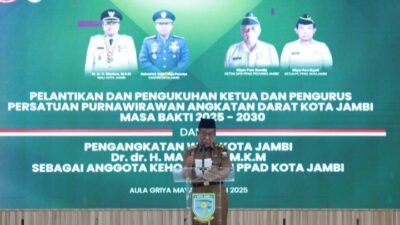 Hadiri Pelantikan PPAD Kota Jambi, Wagub Sani Tekankan Menjaga Keutuhan NKRI