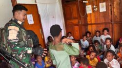 Satgas Yonif 751/VJS Pos Okpol Hadirkan Kebahagiaan di Kampung Kutdol